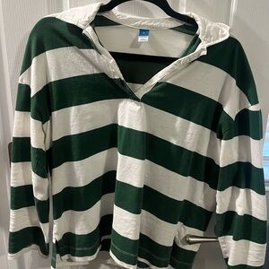 Old Navy Forest Green and Cream Hoodie